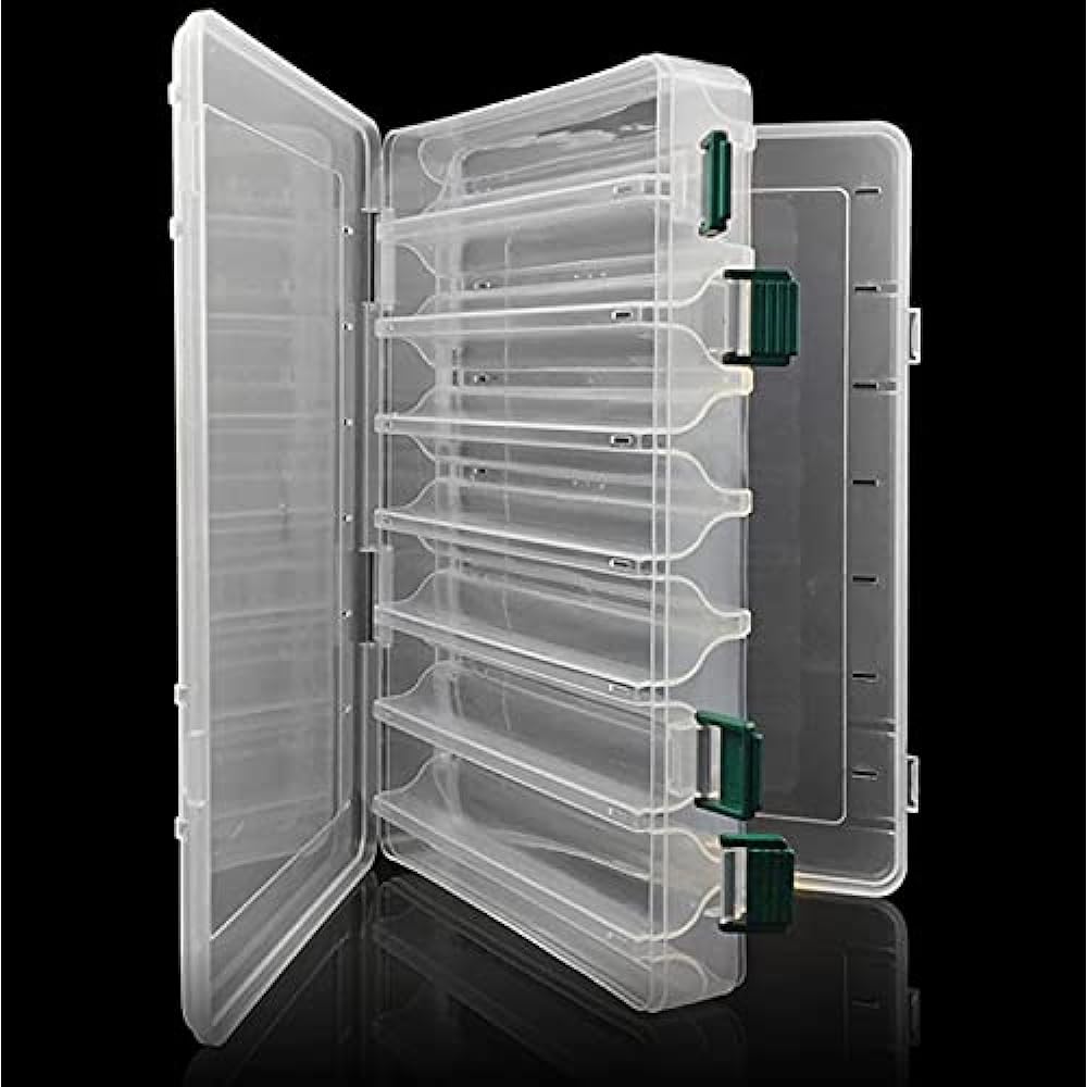 heizi Egi Case Storage of 10 Pieces Set of 2 Jig Case Eging Egi Storage Tackle Box Octopus Egi Jig Head (Clear Large)