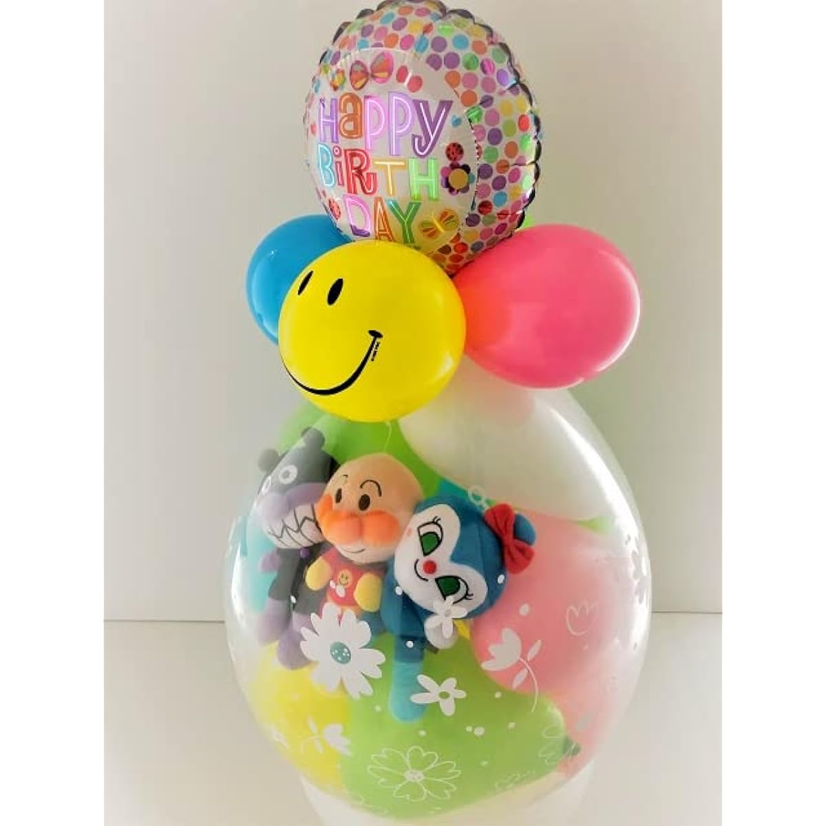Trio arrangement balloon wrapping birthday