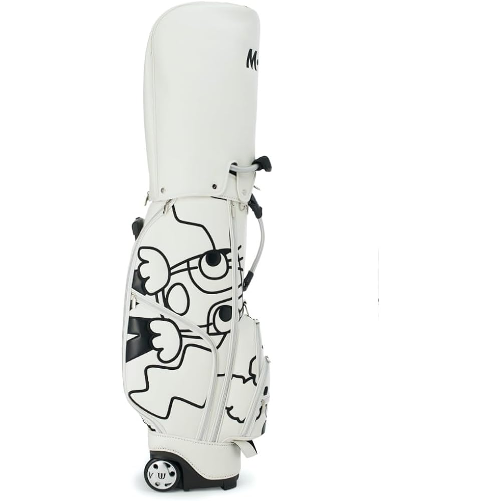 MU SPORTS 2023SS◆Character single color print rolling sole caddy bag◆703J1106/Ivory/FREE