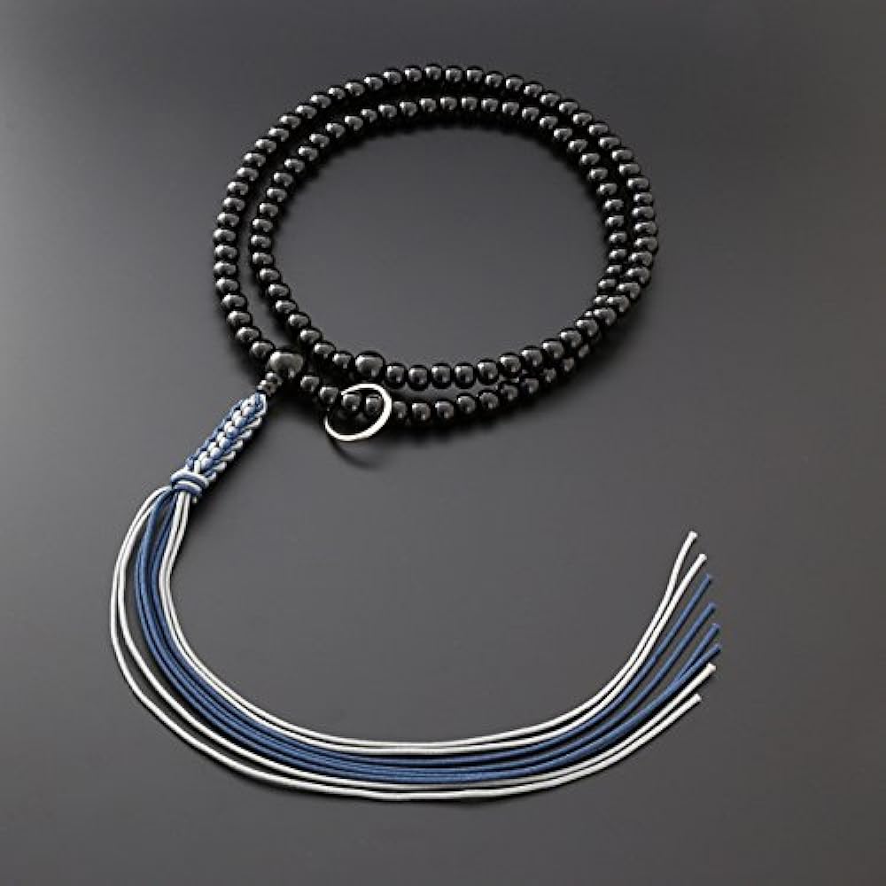 Kyoto Buddhist Altar Hayashi Prayer Beads Soto Zen Shakuni Ebony (for Men) Official Ceremony [Bead Bag Set] SM-070 Kyoto Prayer Beads