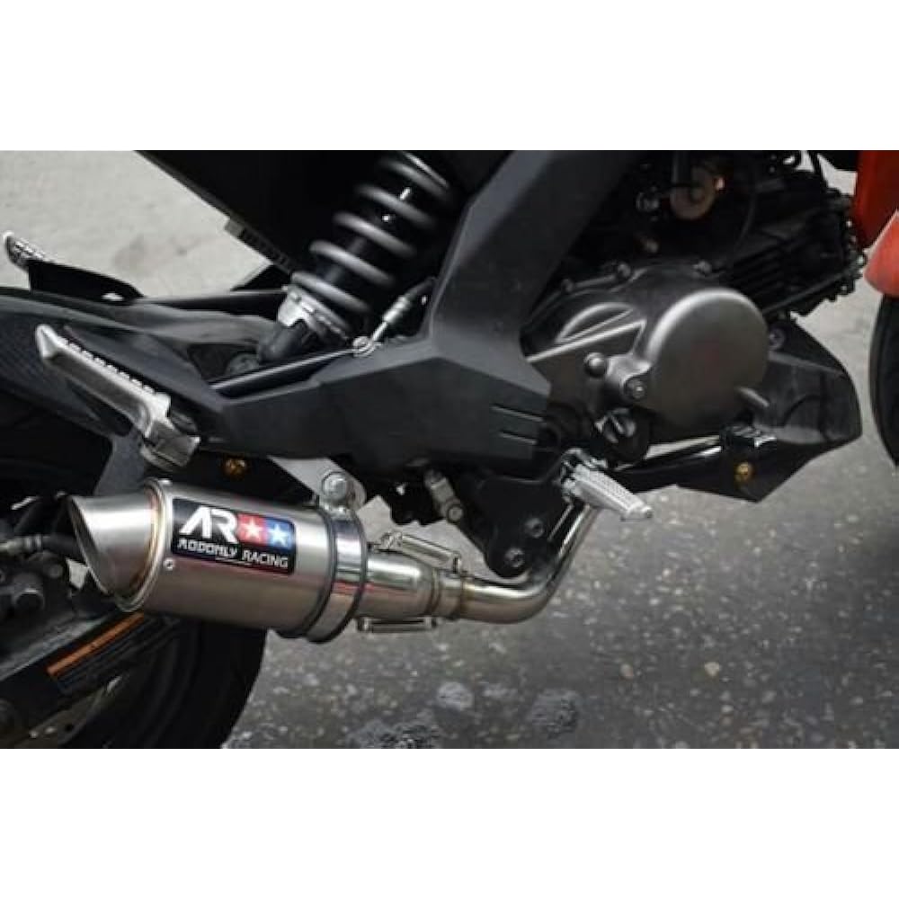 Aodonly Racing Low Mount Chrome Exhaust Stainless Steel for Kawasaki Z125 Z125 Pro All Models