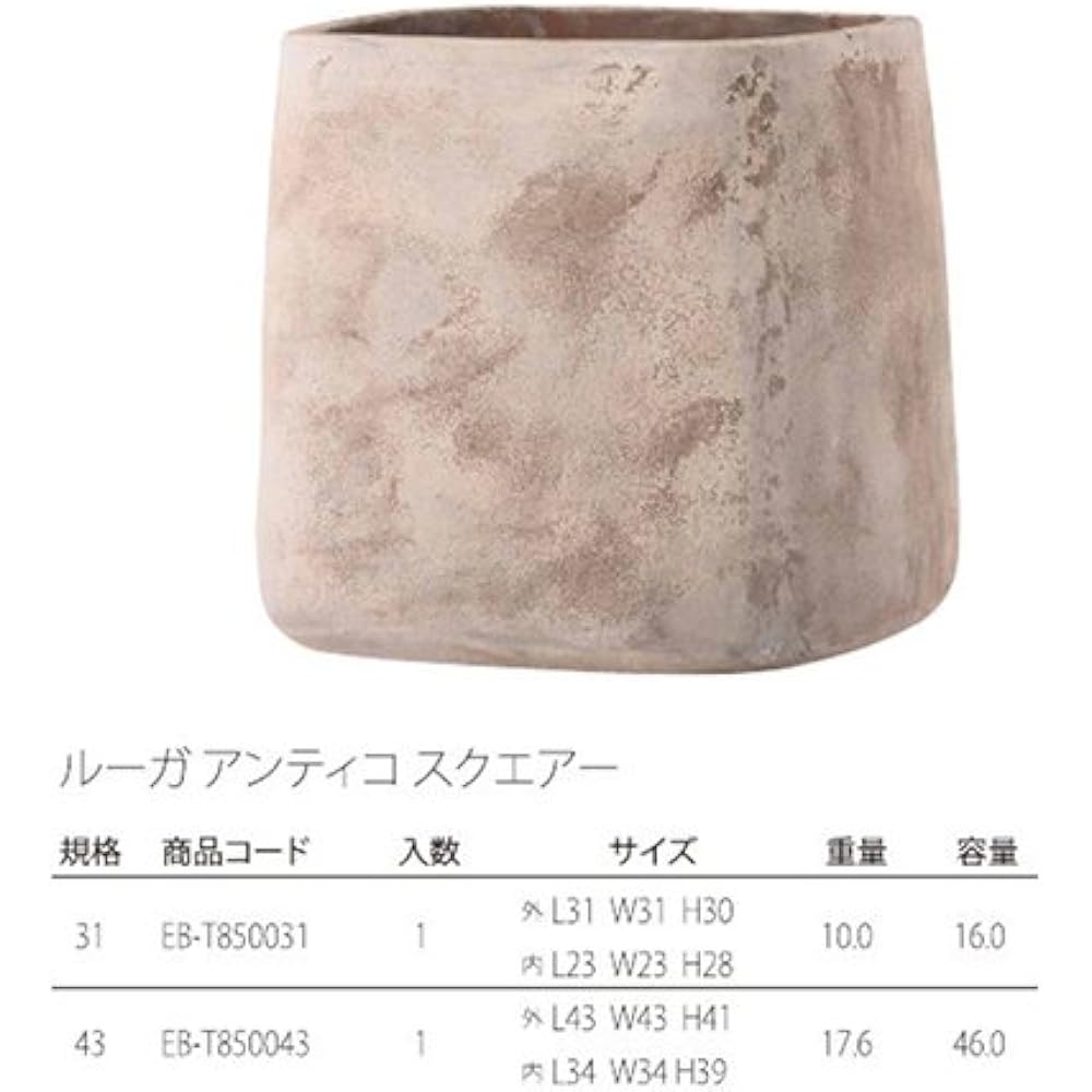 Green Pot Luga Antico Square 31cm EB-T850031