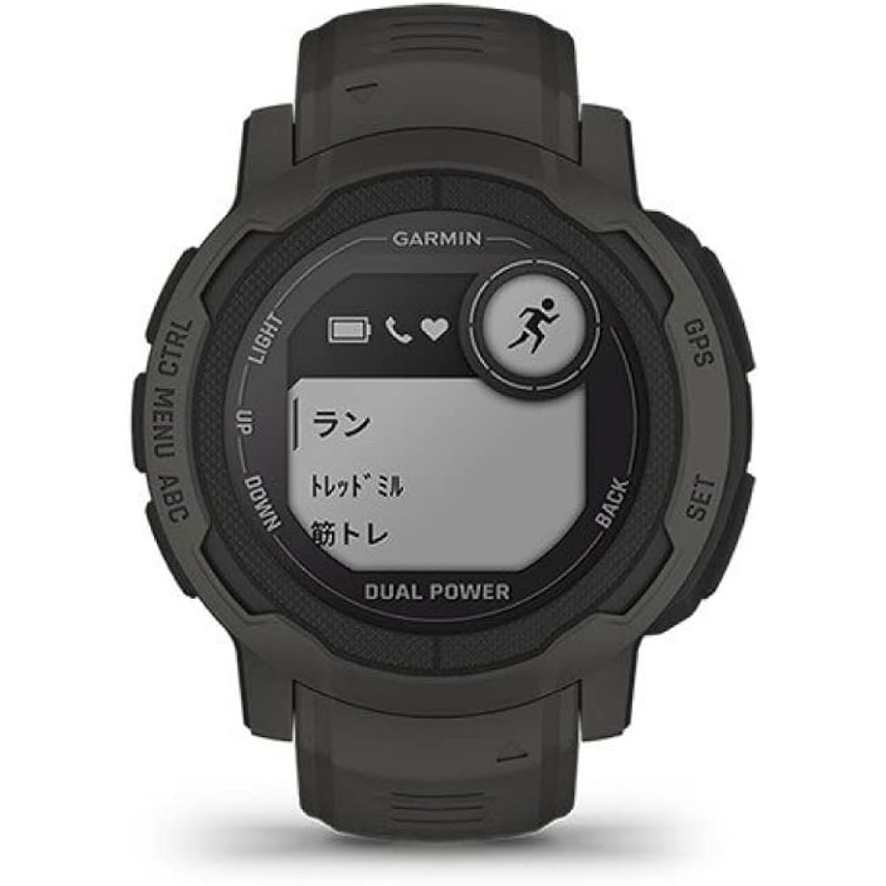GARMIN Instinct 2 Dual Power Graphite Diameter 45mm Suica Compatible Toughness Outdoor GPS Watch Compatible with Android/iOS [Genuine Japanese Product] Small