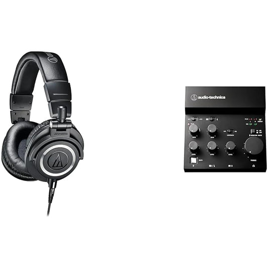 Audio-Technica AT-UMX3 Audio Interface & ATH-M50x Monitor Headphones USB Audio Mixer Distribution Equipment
