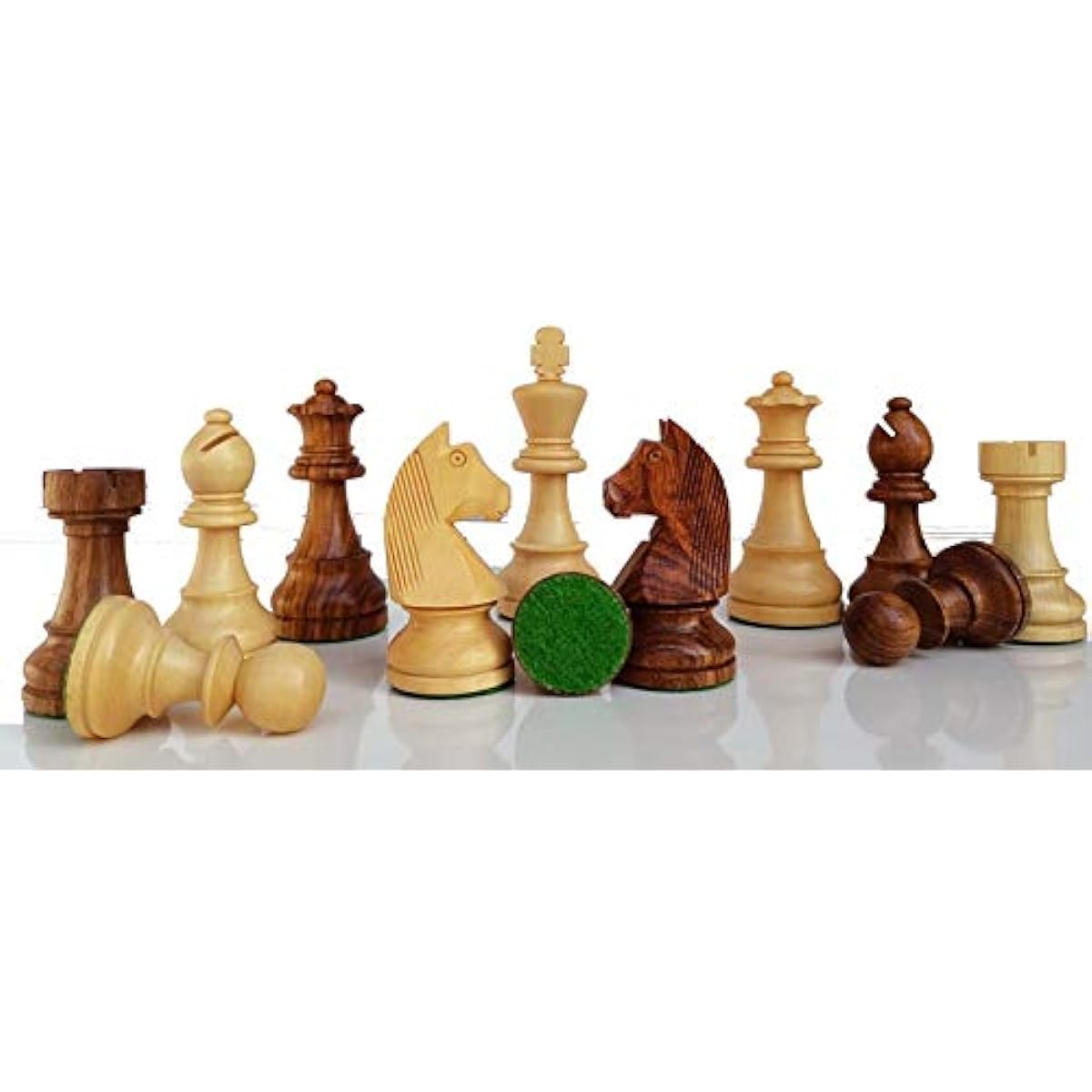Teutonic Knight Chess Pieces - Handcrafted Wooden Staunton Tournament Chessmen Golden Rosewood Chess Collector's Choice | Queen's Gambit