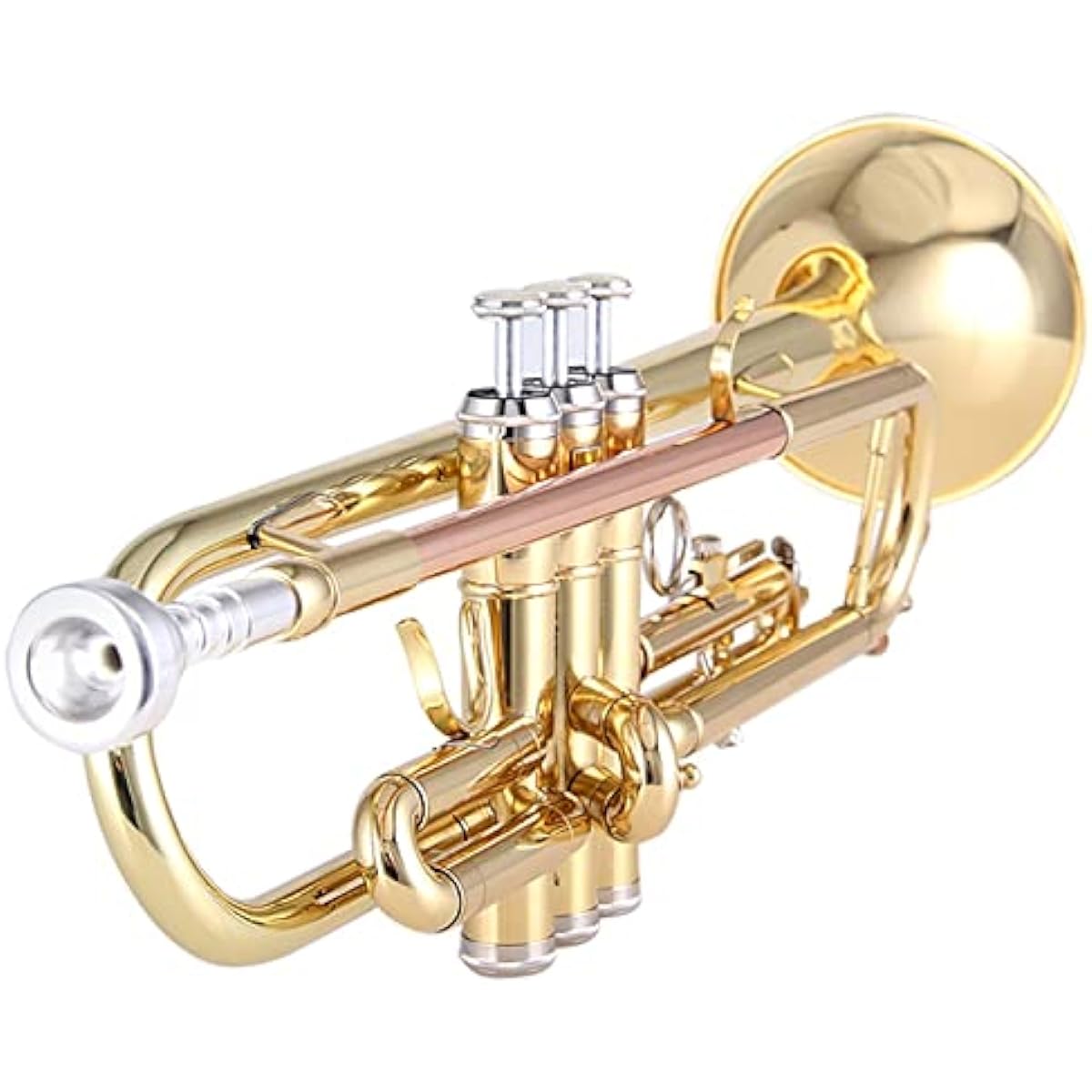 Trumpet B Flat Trumpet Lacquer Finish Brass Instrument Lin Brass Instrument for Beginners Trumpet Instrument (Color : A)