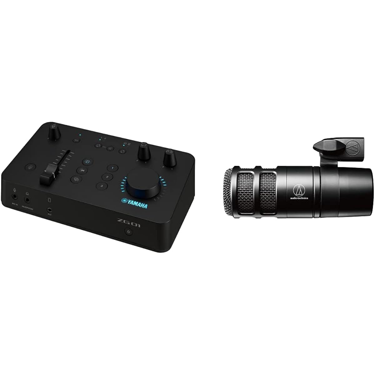 [Set Purchase] Yamaha YAMAHA Gaming/Streaming Audio Mixer ZG01 & Audio-Technica AT2040 Dynamic Microphone Hypercardioid/XLR Output/Built-in Pop Filter/Podcast/Game Commentary/Video Streaming Black [Official Japanese Product] AT2040