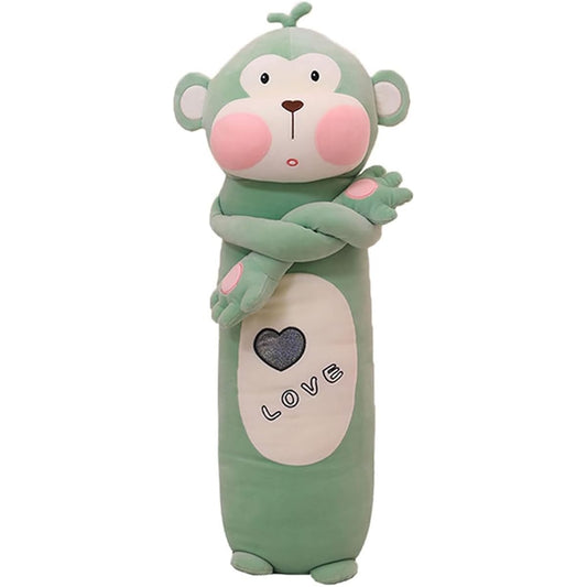 imal monkey, squishy, with back support, large, soft, animal plush toy, sitting, for kids, for girls, extra large, for dogs, cute, looks just like the real thing, sleeps soundly, stuffed animal, sleeping pillow, 110cm, store decoration, Nemunemu, green
