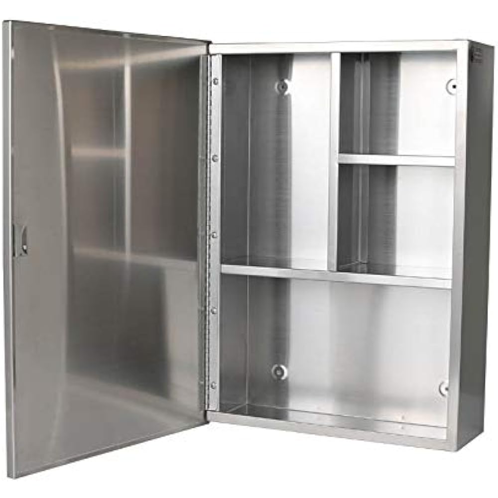 Dalton Stainless Steel Cabinet Mirror Cabinet with Cool Stainless Steel Material Washroom Mirror Storage Shelf Height 500mm Width 355mm Depth 130mm D19-0058