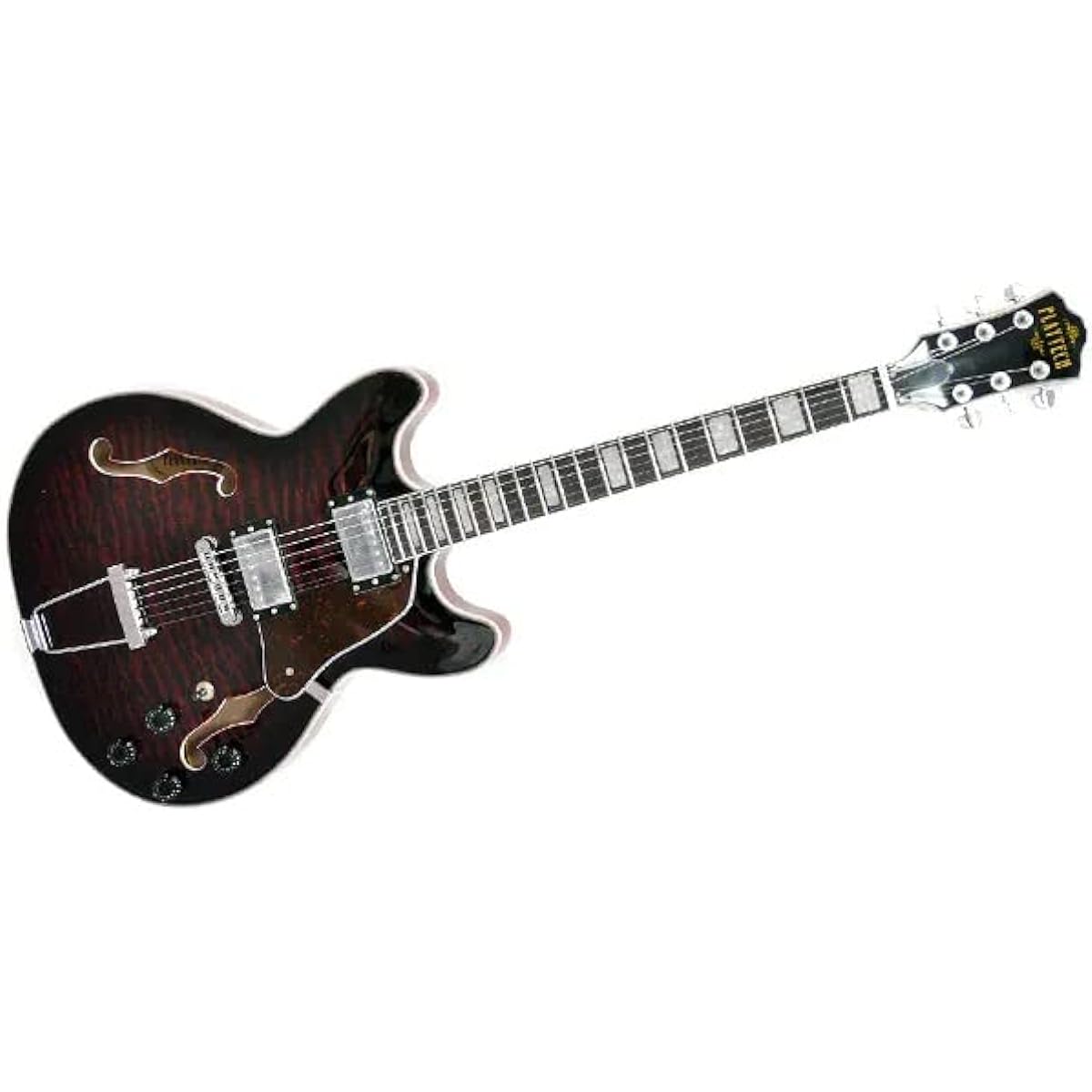 PLAYTECH Semi-Acoustic Guitar Trans Red
