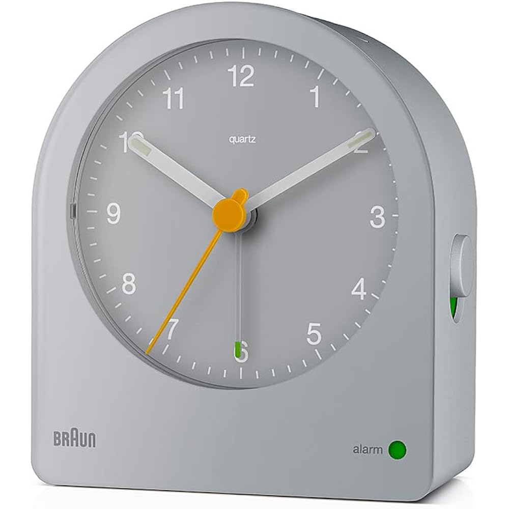 [Regular Imported Product] BRAUN/Brown Analog Alarm Table Clock Gray BC22G