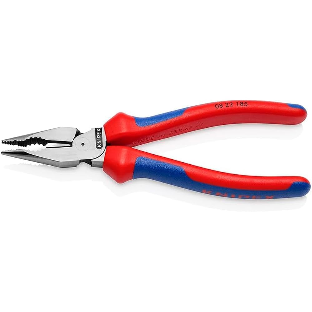 KNIPEX Needle Nose Pliers Comfort Grip Handle Total Length 185mm 0822-185SB
