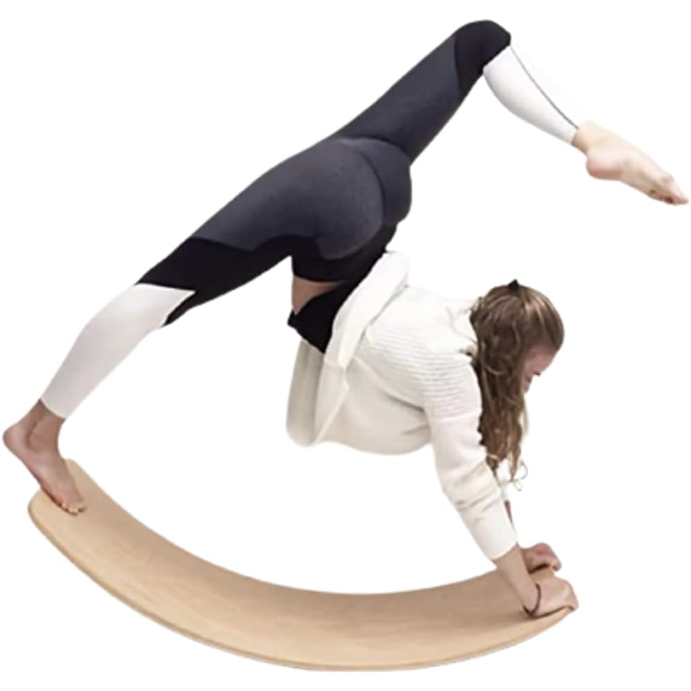 Wooden Balance Board Swinging Board Core Training Diet for Children Adults Felt Included (M&Boo)