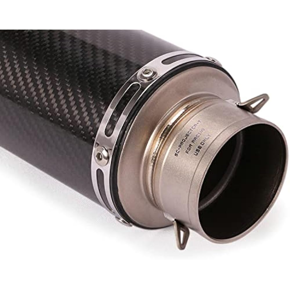 Bike Silencer Slip-on Muffler Bike Muffler Inlet 60.5mm Universal Length 285mm Body Diameter 89mm