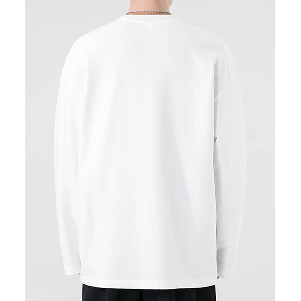 [ANONIE] Men's Autumn Clothing, Long Sleeve, Plain, Stylish, Round Collar, Large Size, Men's Fashion, Soft