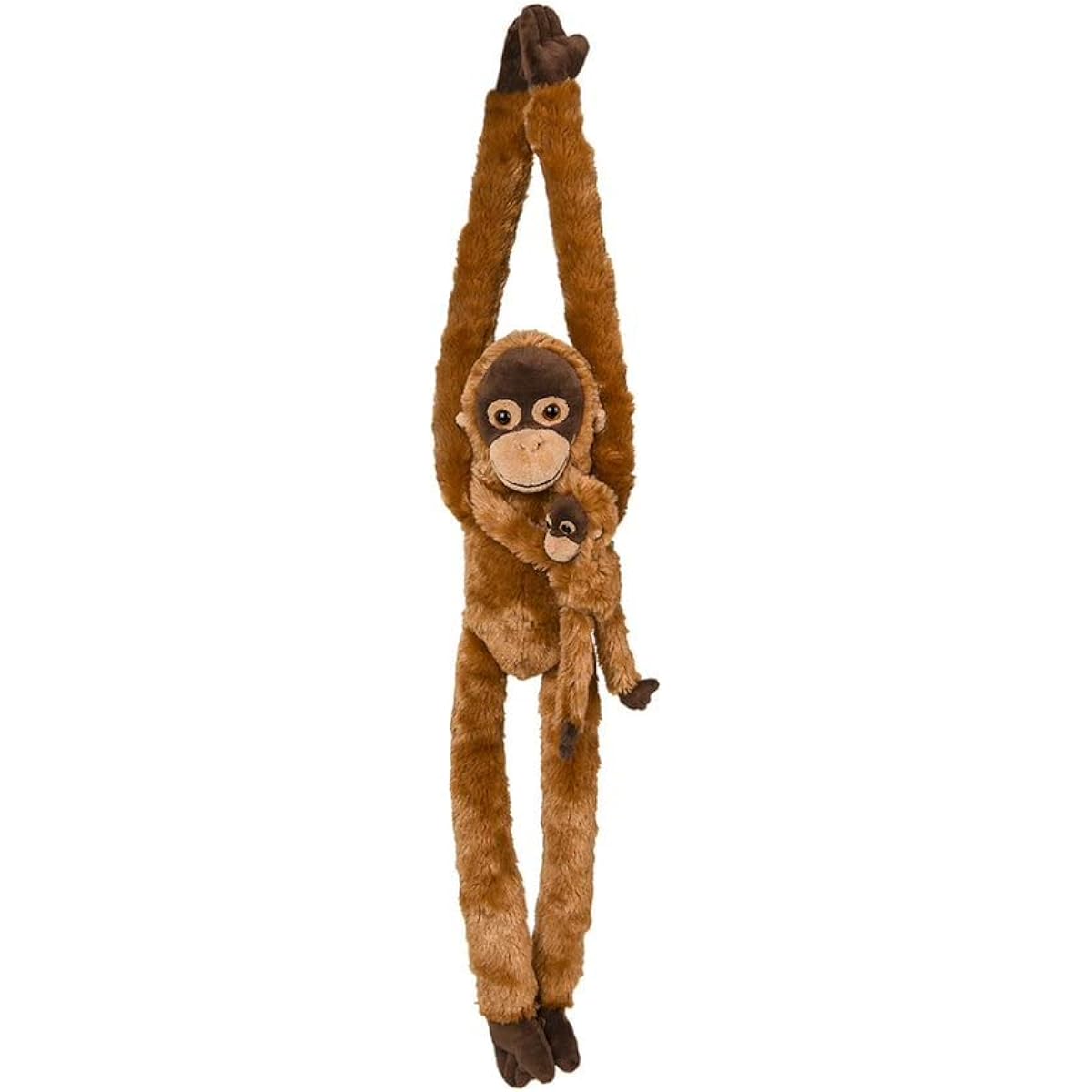 HOWBOUTDIS 32" Hanging Long Arm Plush Baby and Orangutan - Feet Connect to Hands - Super Soft and Cuddly Great Gift for Kids - Ages 3+