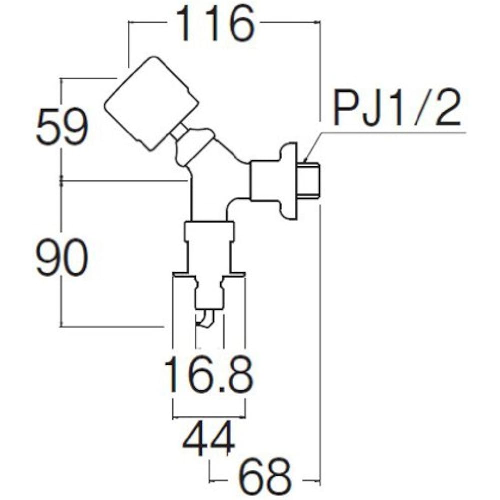 SANEI [Washing machine faucet] Water hammer reduction feed seat faucet with auto stopper Y143UCTV2-1-13