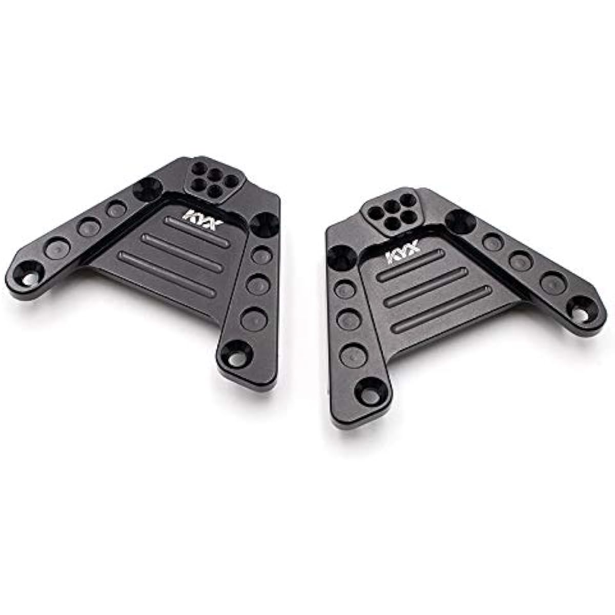 KYX Racing Aluminum Rear Shock Tower Suspension Bracket Shock Absorber Bracket for 1/10 RC Crawler Car Axial SCX10 III AXI03007 SCX10.3 (Black)