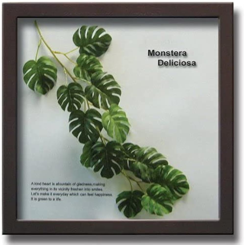 Leaf Panel Made in Japan Handmade Monstera Deliciosa 3 Ayuwara Decoration Instructions Included Painting Interior Wall Hanging Framed Leaf Panel Art Panel Living Room Entrance Present Modern Art Frame Stylish