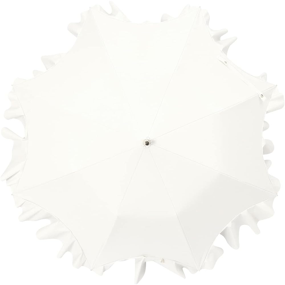 LANVIN en bleu Folding Umbrella Parasol [For Sunny or Rainy Days, Blackout] 50cm Flare Frill 2 Folding Umbrella 11572 Off White