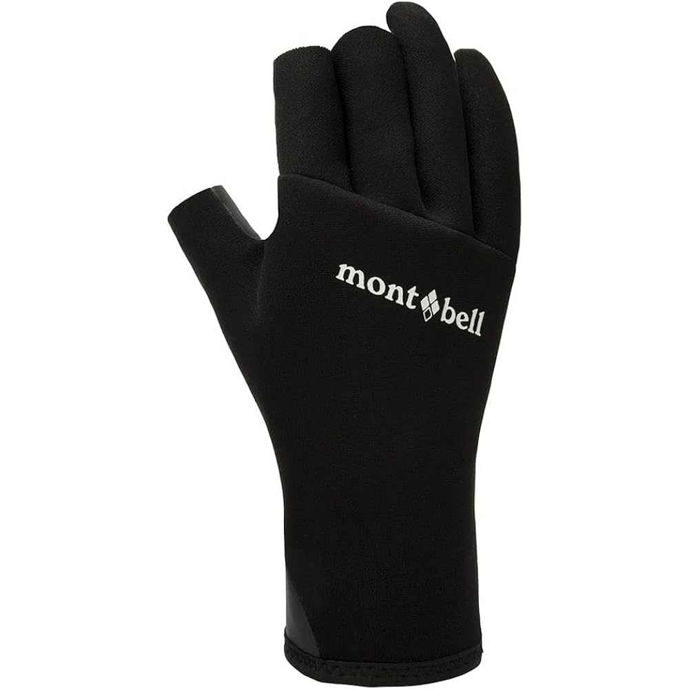 Mont-bell [mont-bell] Climaprene Three Fingerless Fishing Gloves Black #1126204