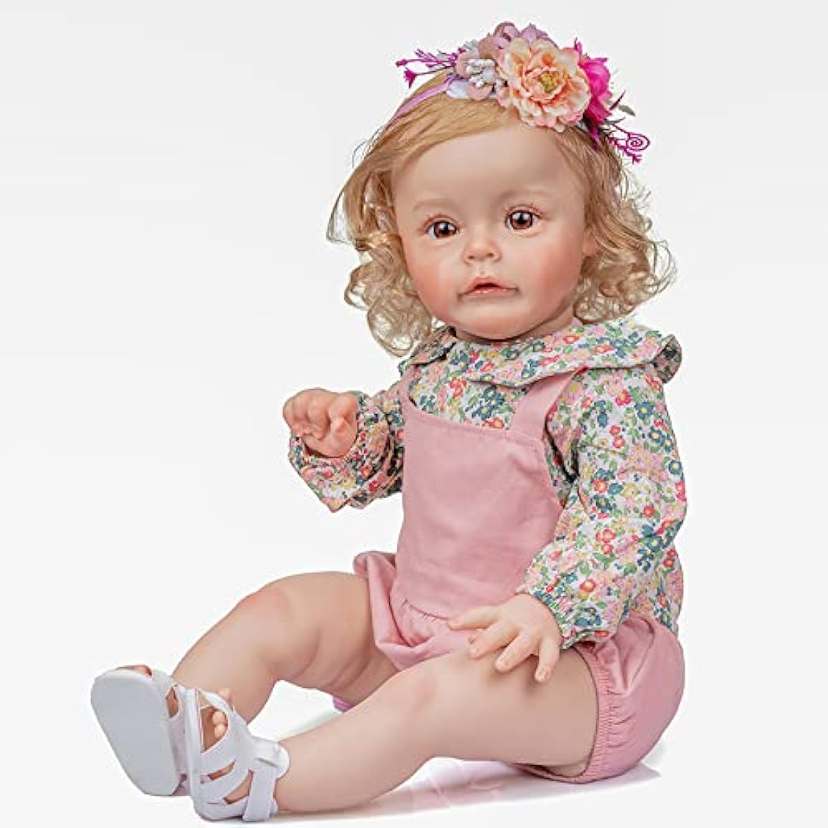 LONIAN Baby Doll 60cm Soft Silicone Vinyl Doll Reborn Doll 24 Inch Reborn Baby Handmade Vinyl Baby Realistic New Year & Birthday Gift (Blue Eyes, 60CM)