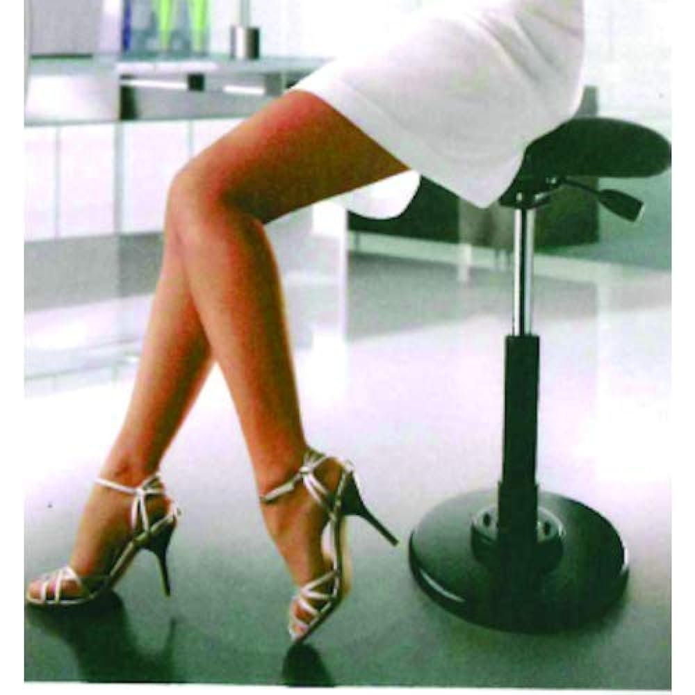 Runeseikou Stool Black W33 x D33 x SH54~78cm Twist Stool Rafflesia K Motion R with Footrest TWS-240R