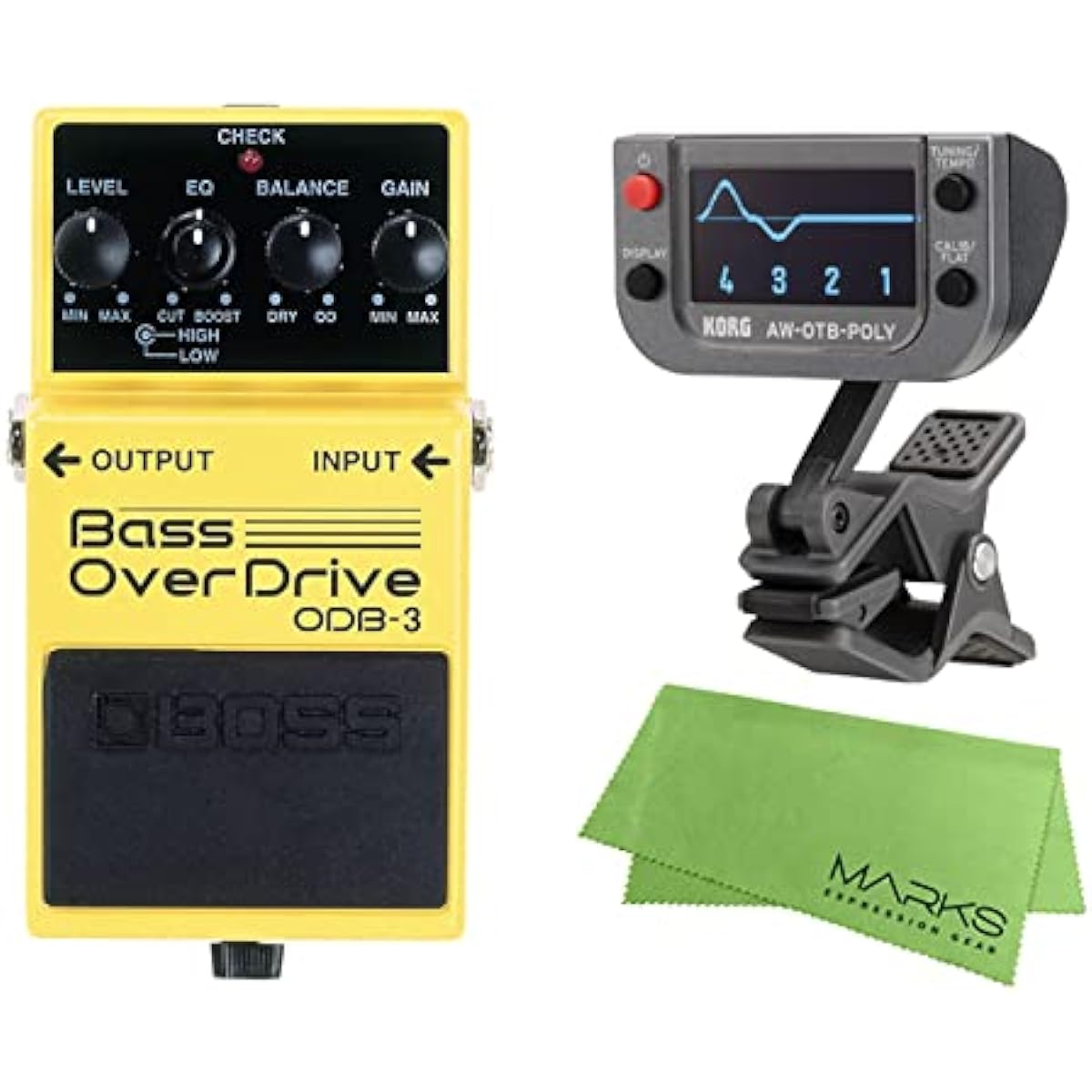 BOSS - Bass OverDrive ODB-3 + KORG AW-OTB-POLY + Marks Original Cloth Set