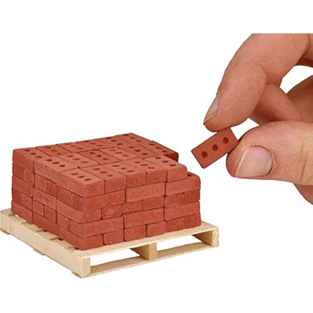 Acacia Grove Mini Red Bricks with Pallet, 100 Pack, 1/12 Scale