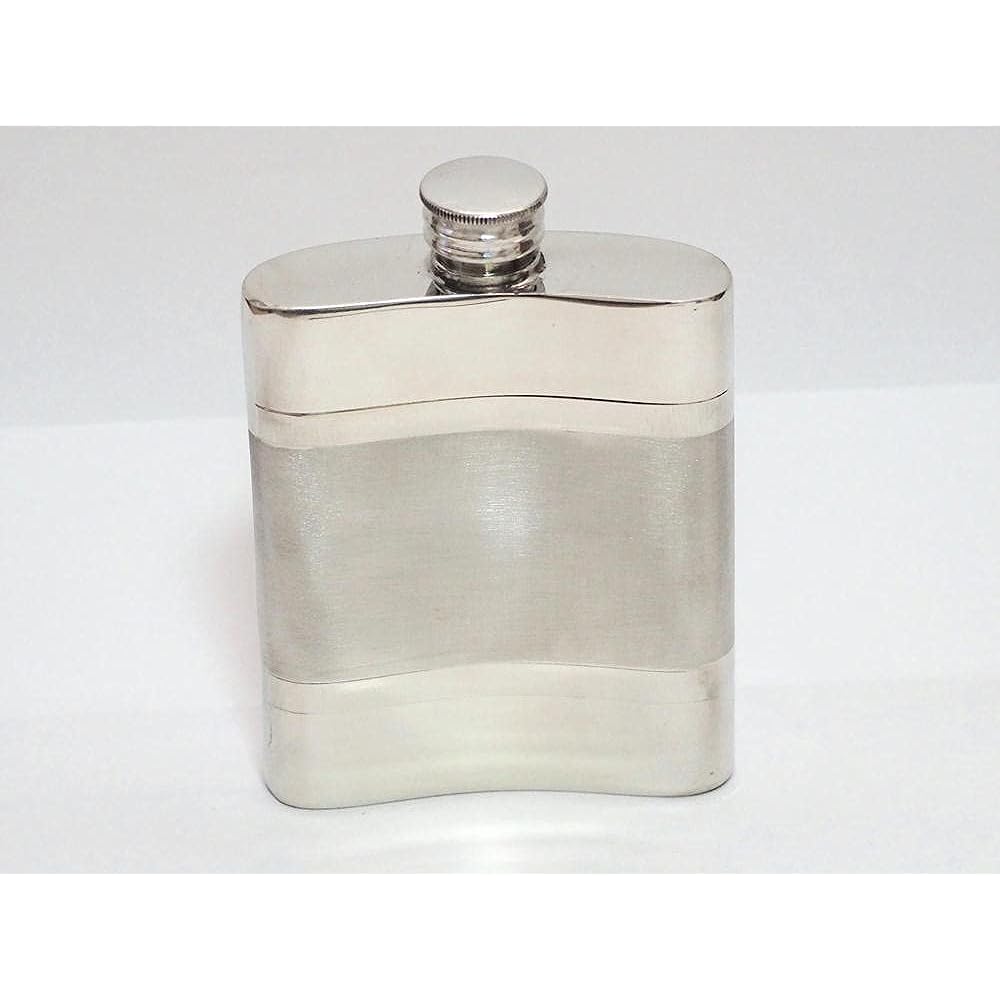 Pewter Skittles Satin Band 4oz 4oz Pinder Bros. Pewter Flask SP-079