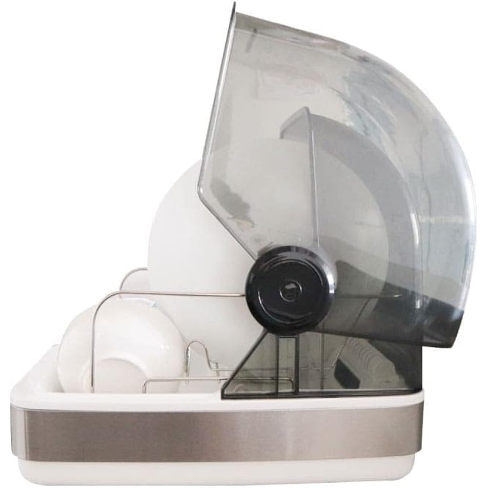 Thanko Safe with UV sterilization "Dish dryer Slim that can be placed next to the sink" White