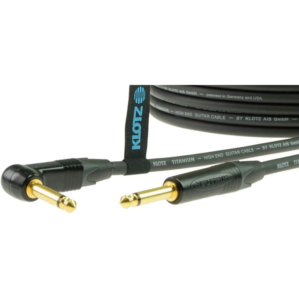 KLOTZ TITANIUM Series shielded cable (TI-0300PR 3m straight/L-shaped)