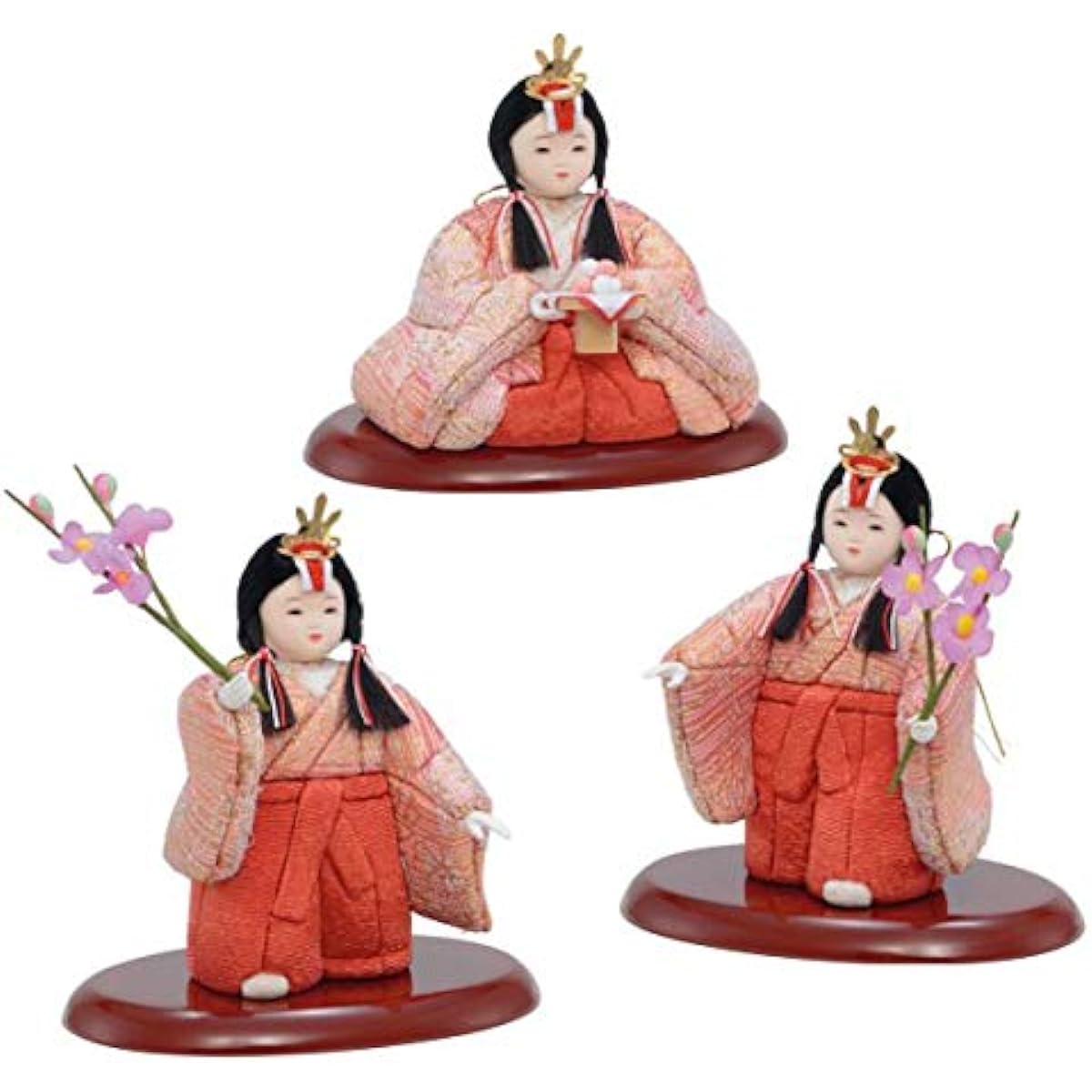 Hina doll, Sanninkanjo (three court ladies), Ichihide, wood-grained, three court ladies, single item, Hina doll, wood-grained, compact, mini, Hina doll, first festival decoration, stylish, small, mini, Hina doll, Hina doll, Jinya