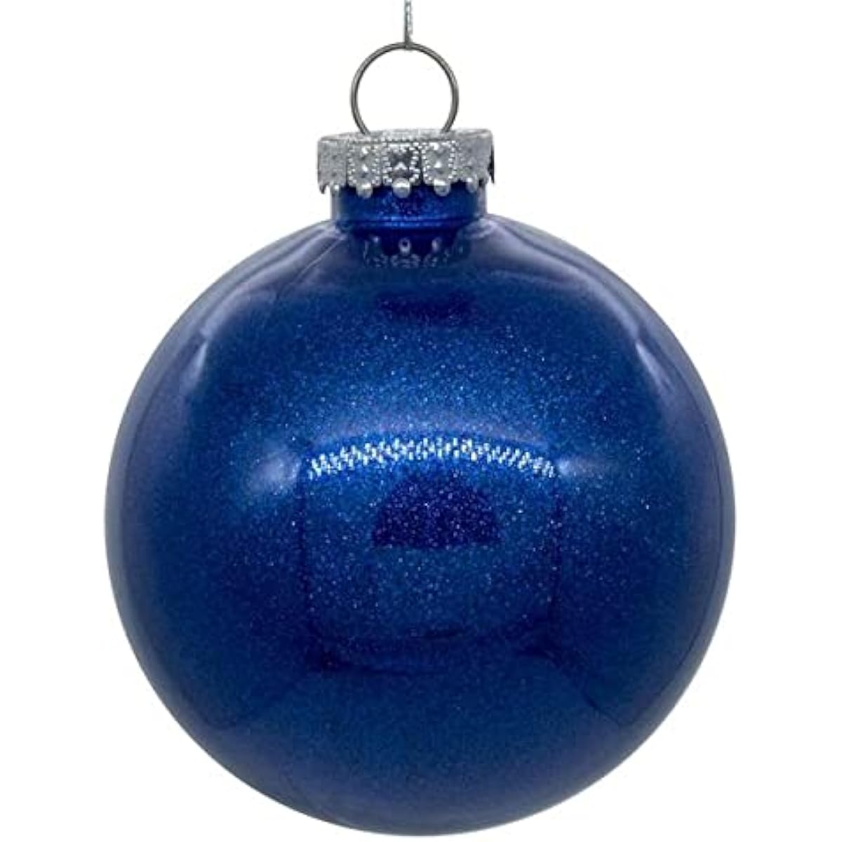 Vickerman 4" Clear Ball Christmas Ornament with Blue Glitter Interior