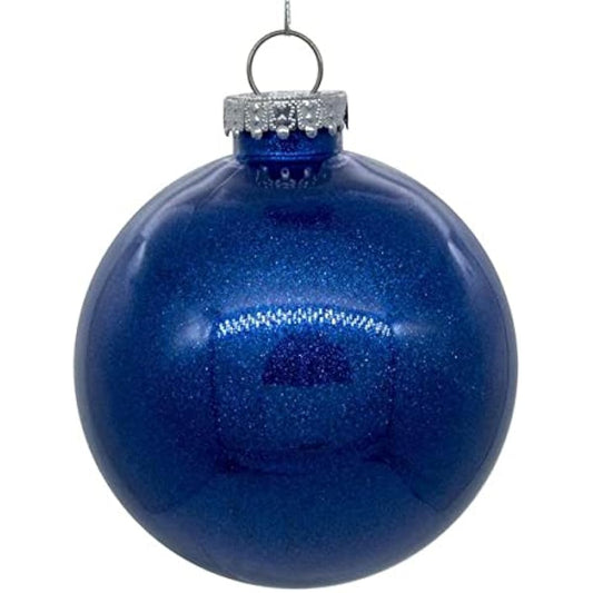 Vickerman 4" Clear Ball Christmas Ornament with Blue Glitter Interior