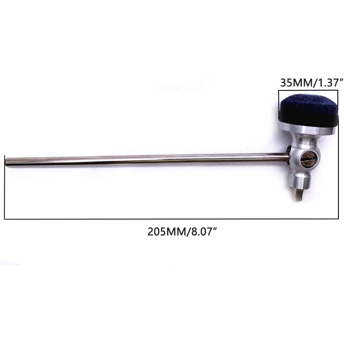TUOREN Stainless Steel Shaft Bass Drum Beater Pedal Hammer Felt Beater Head Percussion Instrument Parts (Blue)