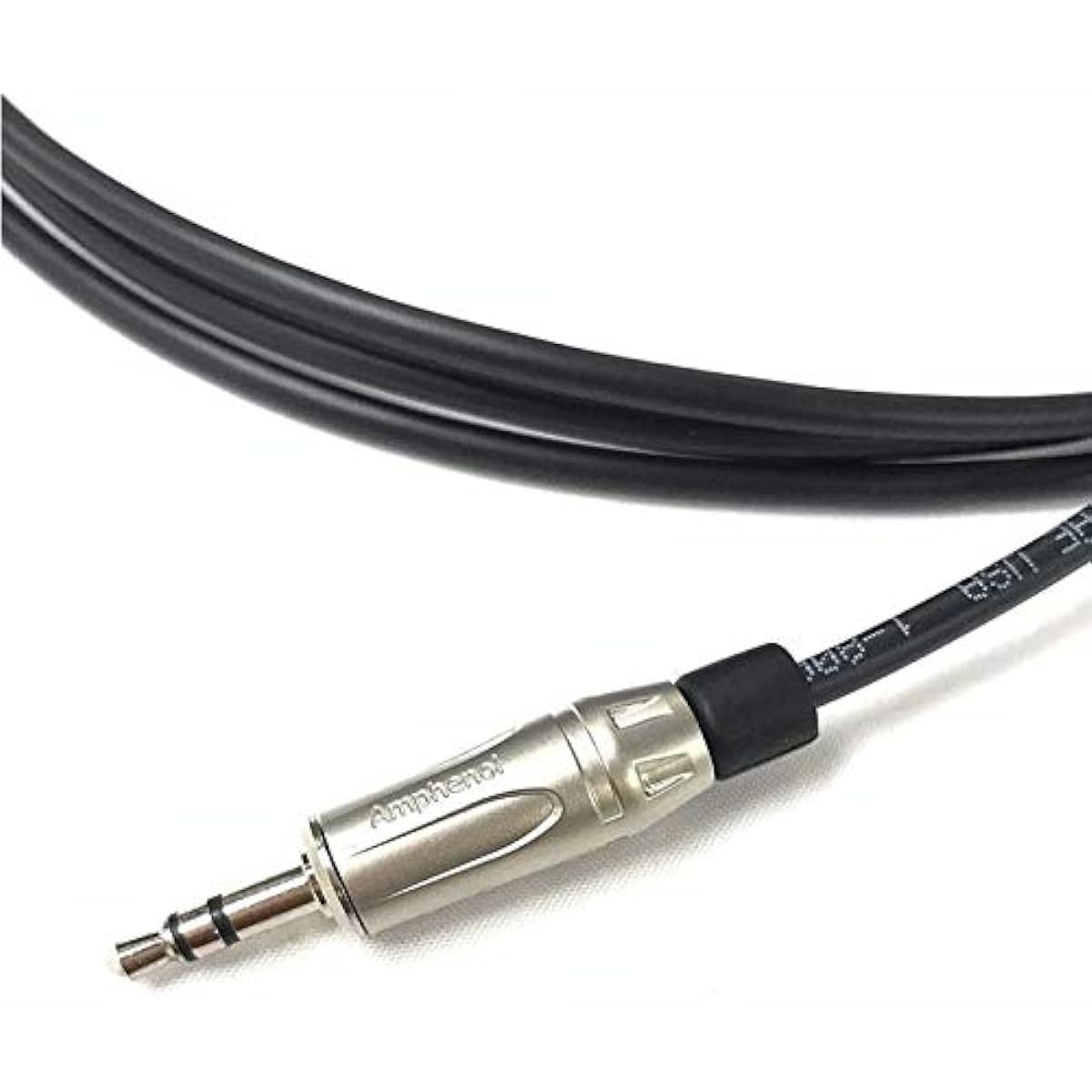 3.5MM Right Angle to 3.5MM Straight Stereo Audio Plenum CL3P Cable Male to Male FT6 Rated by Custom Cable Connection 40 Foot Black 47368-40P