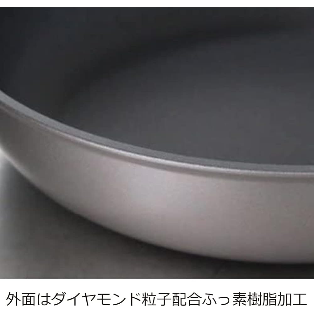 Urushiyama Metal Industry Stir-Fry Pot, Frying Pan, Deep 30cm, For Gas Fire Only, Teflon Platinum Plus Treatment, Made in Japan, Ryoga, PFOA Free