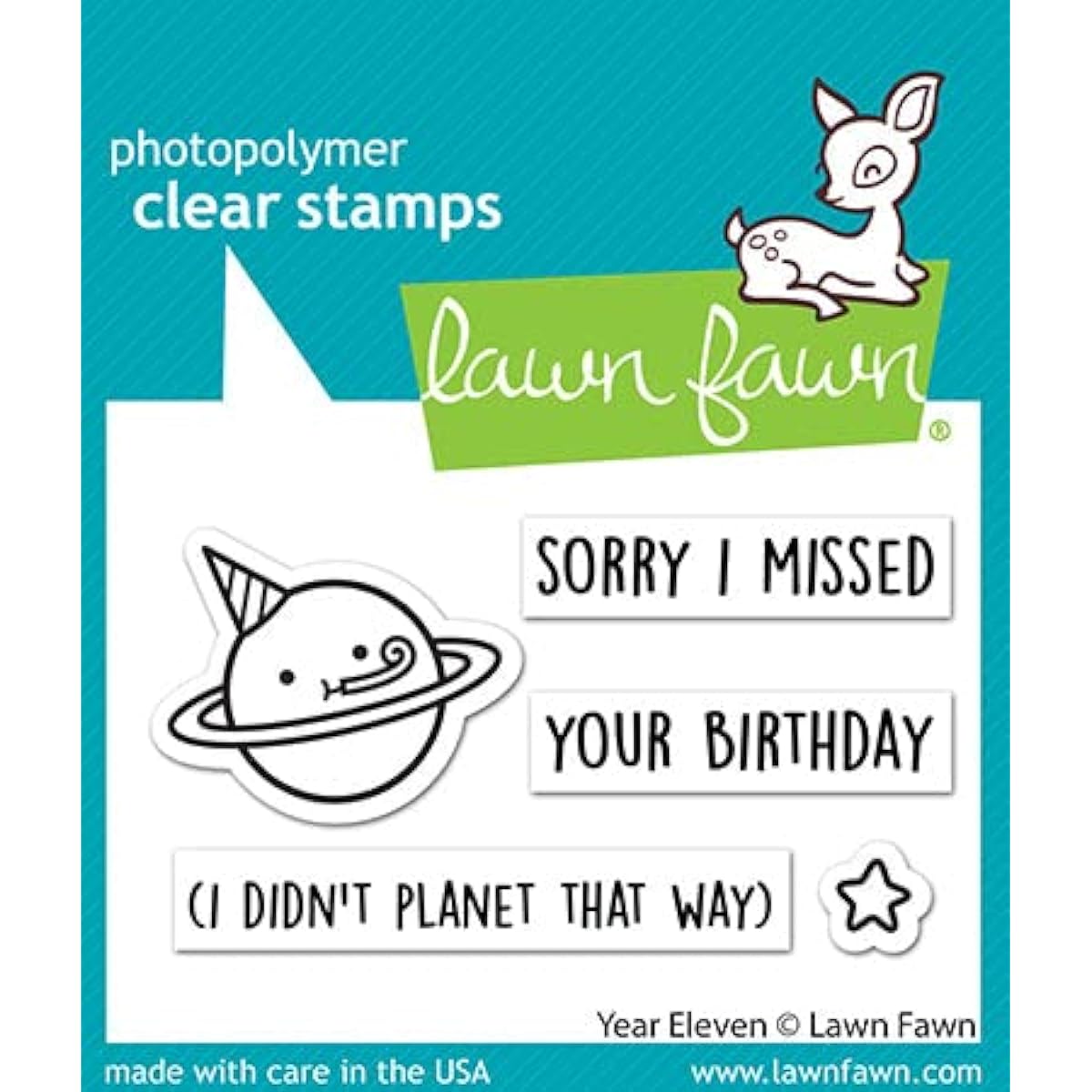 Lawn Fawn - Year 11 - Planet - Stamp Set & Die Set - 2 Item Bundle