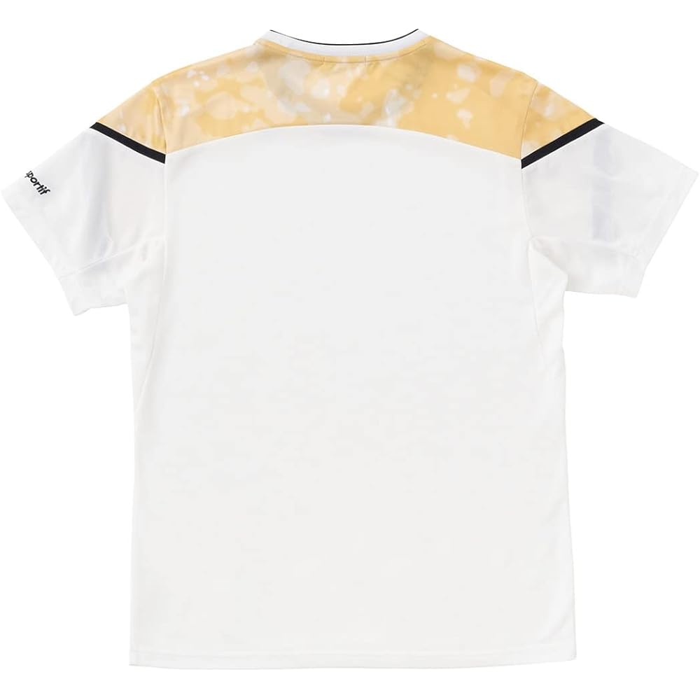[Le Coq Sportif] Short Sleeve Game Shirt, Daidai Pattern, Tennis Practice Match, Official JTA, Sweat Absorbent, UV Protection (UPF15+), Cool to the Touch