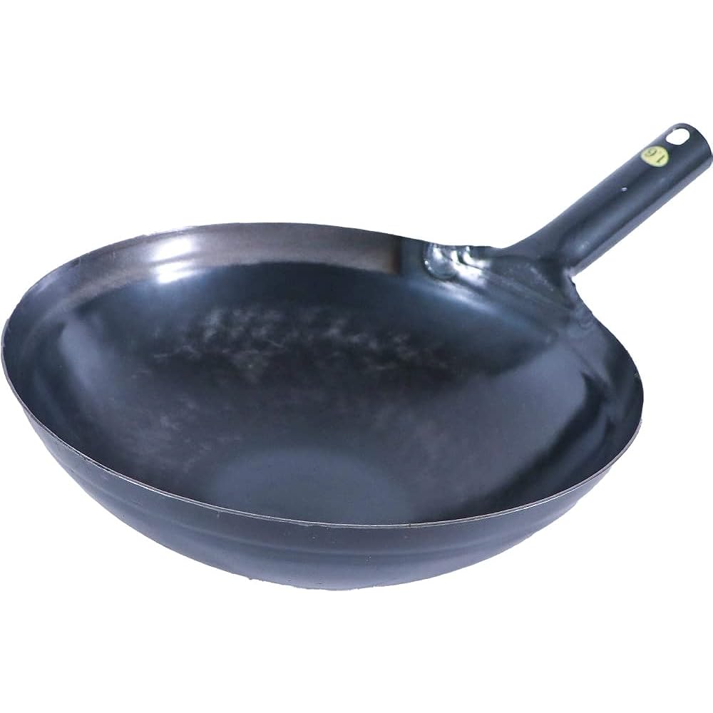 Yamada Industries One Hand Wok 33cm Plate Thickness 1.6mm Commercial Iron Pot Integrated Type Iron Hammered One Hand Wok 001043