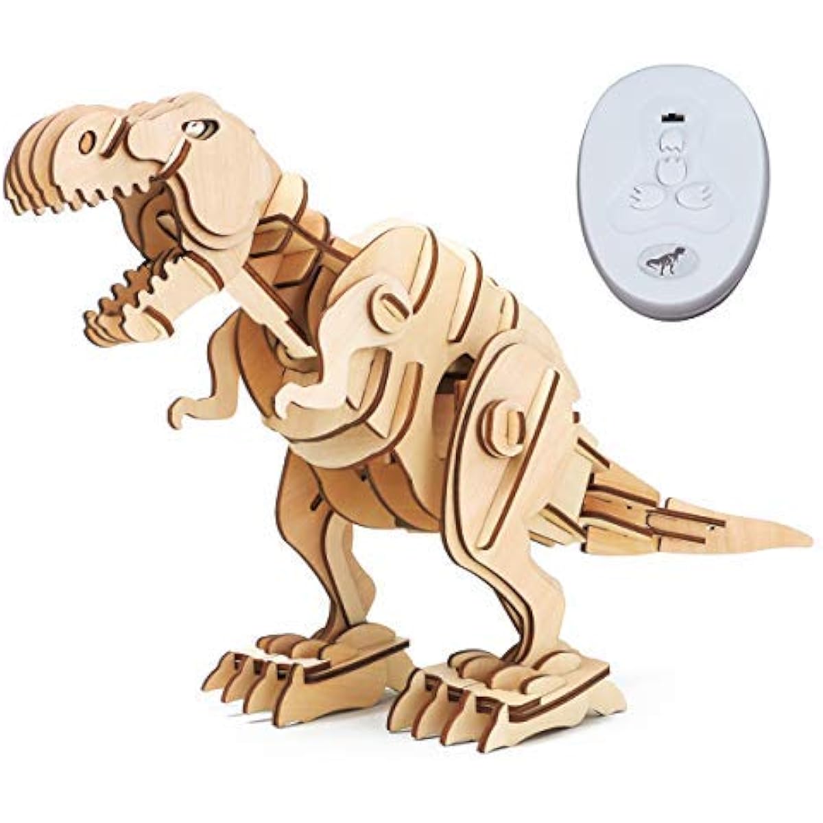 Tsukurunsu® [Official Japanese sales/Japanese instruction manual included] Robotime Battery Operated 3D Wooden Puzzle Dinosaur Series (D200 Tyrannosaurus (Large))