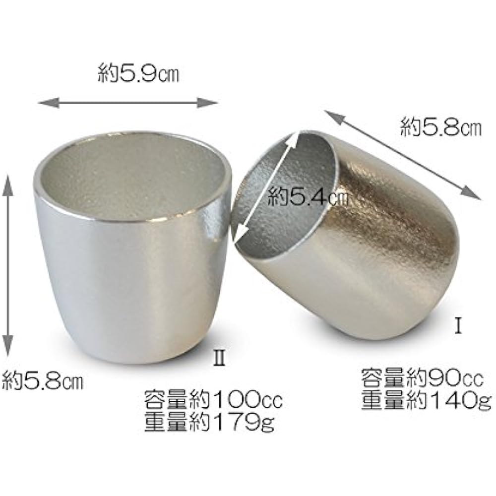 nousaku Guinomi Sakazuki Silver 90ml Tin 501310 Lid
