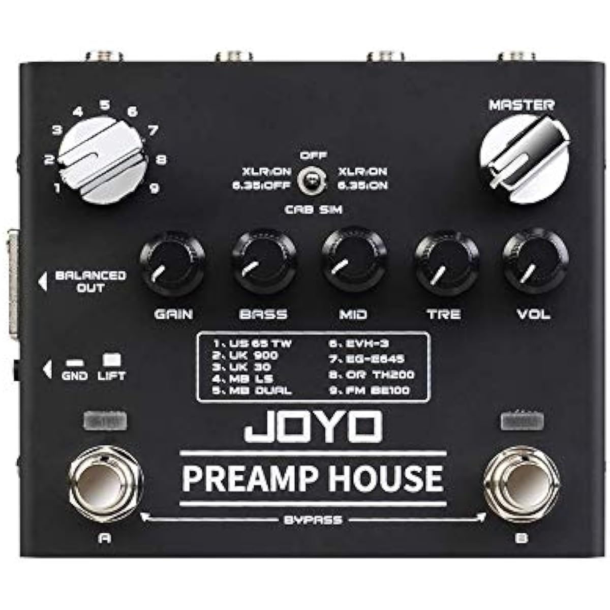 [Domestic regular product] JOYO Joyo effector R-15 PREAMP HOUSE 9 types multi preamp simulator