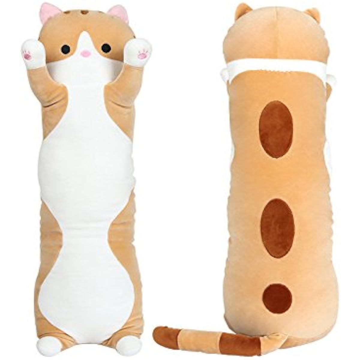 unlockgift Cute Big Cat Plush Toy Cat Body Pillow Hugging Pillow (Brown, 43 inches)
