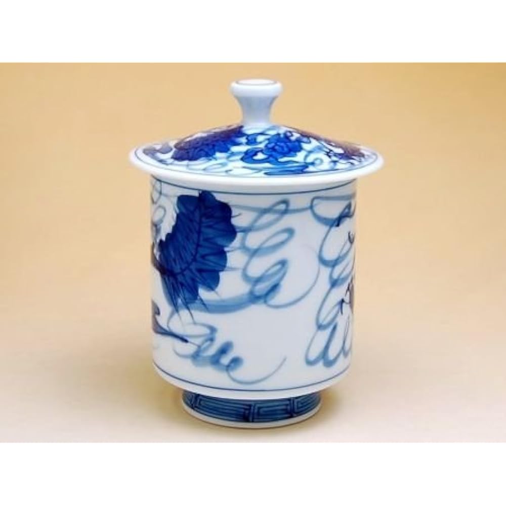 Hot water cup with lid, large extra large size, stylish, Arita ware, Hasami ware, dragon, Tomiryu, extra large Yumi tea bowl, made in Japan *Quite a large teacup, similar to a sushi tea cup