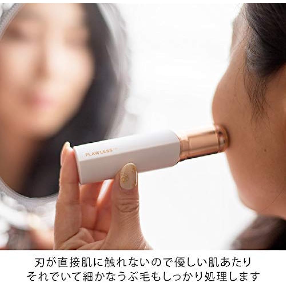 Direct Teleshop [Genuine Japanese Product] Flawless Electric Face Shaver Facial Shaving Razor Unwanted Hair for Women Rotary Electric Shaver Cordless Ladies Downy Hair (Apple Kitty)