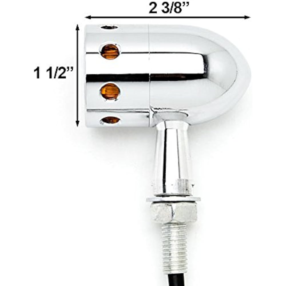 Krator Set of 2 Chrome Motorcycle Turn Signal Lights for Honda VT Shadow Spirit Velorex Deluxe 600 750 1100