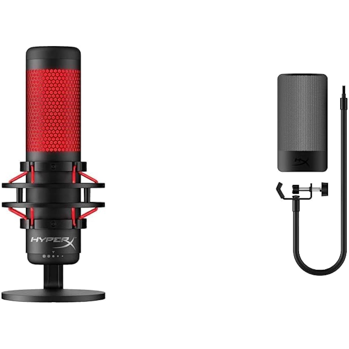 HyperX QuadCast Standalone Microphone 4P5P6AA + HyperX Shield Microphone Pop Filter 6X256AA