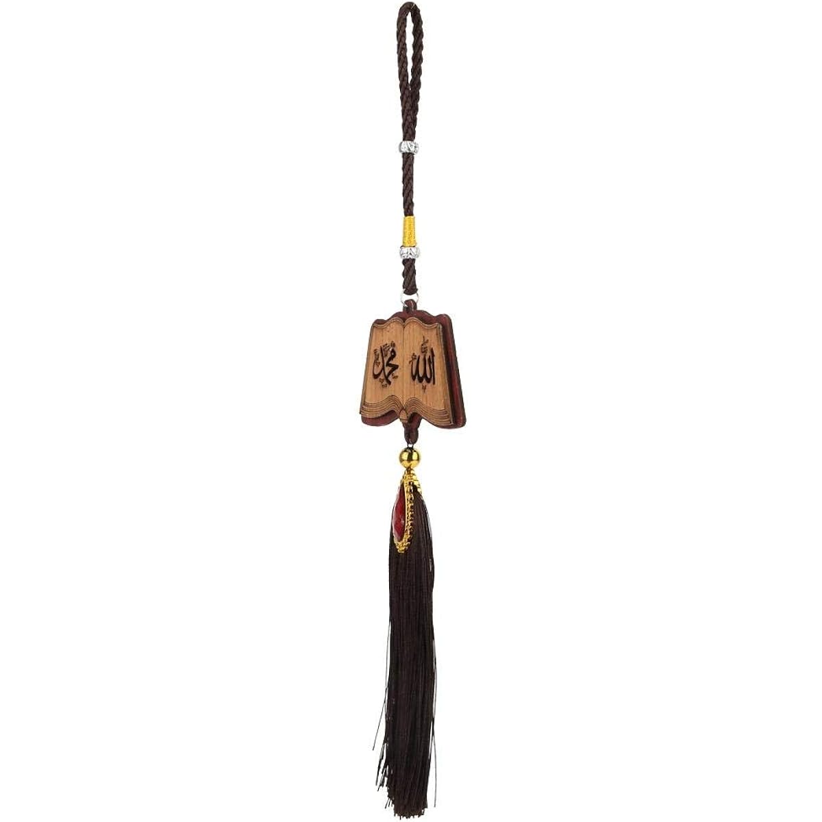 Islamic Car Hanging Ornaments, Islamic Birch Wood Carved Car Pendant Decoration Good Luck Safety Hanging Ornaments Gifts (#2)